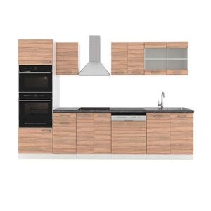 Vicco KUCHYŇSKÝ KOUT R-Line Sonoma 300 cm s vysokou skříní, PD Antracit obraz