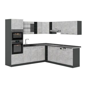 Vicco ROHOVÁ KUCHYŇ R-Line, Beton/Antracit, 247 x 237 cm, PD Antracit obraz