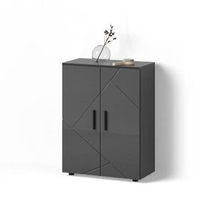 Livinity® STŘEDNÍ SKŘÍŇKA Ronco Antracitový vysoký lesk 60 x 81 cm obraz