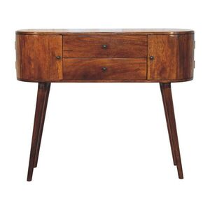 Artisan Furniture NOČNÍ STOLEK, montáž na zeď, kaštanové provedení, 1 zásuvka, 1 otevřená přihrádka, hnědý obraz