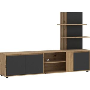 Livetastic OBÝVACÍ STĚNA antracitová, dub artisan obraz