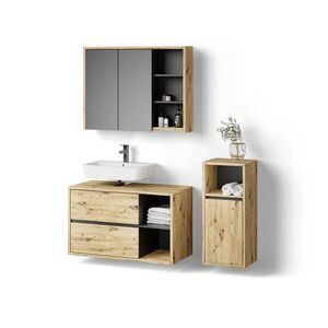 Livinity® SADA NÁBYTKU DO KOUPELNY Vomano, Hnědá, 3dílná obraz