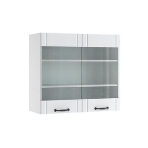 Vicco SKLENĚNÁ KUCHYŇSKÁ SKŘÍŇKA Fame-Line Bílý venkovský dům 80 cm obraz