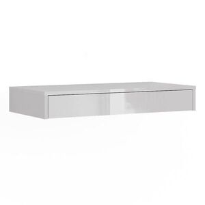 Vicco STĚNOVÁ POLICE Sherry Bílá vysoký lesk 81.4 x 12 cm se zásuvkou obraz