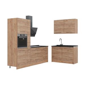Vicco KUCHYNĚ Fame-Line, Zlatý mocný dub/Zlatý mocný dub, 220 x 120 cm, PD Antracit obraz