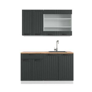 Vicco JEDNOTKOVÁ KUCHYNĚ Fame-Line Antracitový venkovský dům/bílá 140 cm , PD Dub obraz