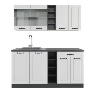 Vicco JEDNOTKOVÁ KUCHYNĚ R-Line Bílý venkovský dům/antracit 160 cm , PD Antracit obraz