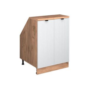 Vicco ŠIKMÁ SKŘÍŇ Rion Bílé zvlnění 60 x 81.6 cm se 2 dveřmi, korpus skříně hloubka 60 cm obraz