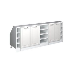 Vicco ŠATNÍ SESTAVA PRO ŠIKMÉ STŘECHY Rion Bílý venkovský dům 210 cm Sada 5 korpusů skříně hloubka 60 cm obraz