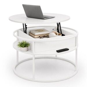 Relaxdays KONFERENČNÍ STOLEK Bílá se zvedací deskou obraz
