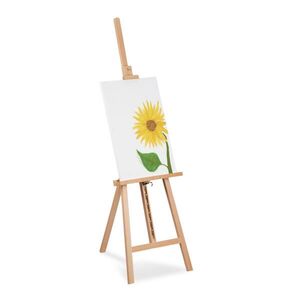 Relaxdays STOJAN Přírodní buk výškově nastavitelný skládací 96-128 cm obraz