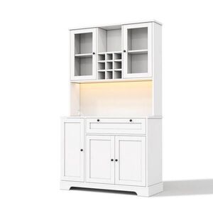 Redom BUFFET 180/105/40 cm s LED osvětlením a integrovanou zásuvkou, variabilní úložný prostor, Bílá obraz