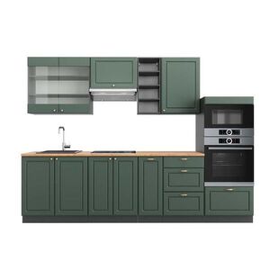 Vicco KUCHYŇSKÝ KOUT Fame-Line Zeleno-zlatá Country House/Anthracite 280 cm , PD Dub obraz