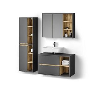 Livinity® KOUPELNOVÝ NÁBYTEK Vomano, Antracit, 3dílná obraz