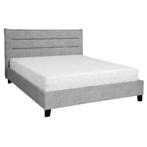 Beautysofa ČALOUNĚNÁ POSTEL Mane, s taštičkovou matrací 26 cm, bez úložného prostoru, 160x200 cm, velurová látka, šedá obraz