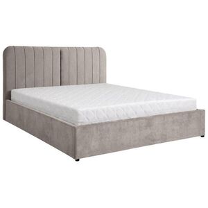 Beautysofa ČALOUNĚNÁ POSTEL Livre s taštičkovou matrací 26 cm, s úložným prostorem, 160x200 cm, žinylková látka, tmavě béžová obraz