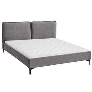 Beautysofa ČALOUNĚNÁ POSTEL Sombra, manželská postel 160x200 cm s pěnovou matrací 10 cm, žinylková látka, tmavě šedá obraz