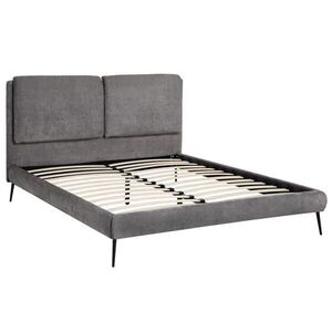 Beautysofa ČALOUNĚNÁ POSTEL Nuit, dvoulůžko 160x200 cm bez matrace, žinylková látka, tmavě šedá obraz