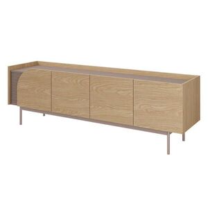 Beautysofa NÍZKÁ KOMODA Camel se 4 dvířky a rýhovaným detailem, 172 cm, jarní dub + Toffee obraz