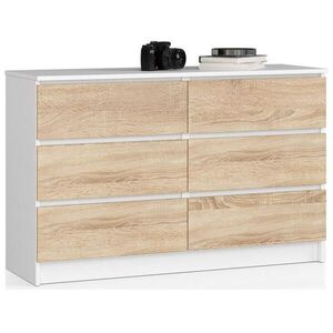 RAUMHIRSCH FURNITURE KOMODA bílá, dub Sonoma 77/120/40 obraz