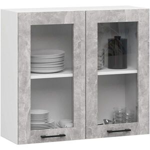 RAUMHIRSCH FURNITURE ZÁVĚSNÁ SKŘÍŇ Bílá, betonová 72/80/30, 5 obraz