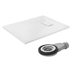 LuxeBath SPRCHOVÁ VANICKÁ 90x70 cm bílá s odtokovou sadou z SMC obraz