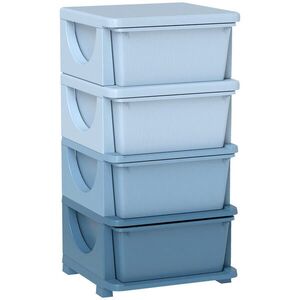 HOMCOM DĚTSKÁ KOMODA se úložným prostorem a úložnými boxy, čtyři patra obraz