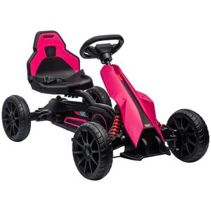 HOMCOM DĚTSKÝ ŠLAPACÍ GO-KART, růžový, plast, kov obraz