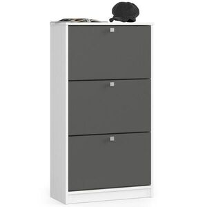 RAUMHIRSCH FURNITURE SKŘÍŇ NA BOTY Bílá, grafitově šedá 113/60/28, 5 obraz