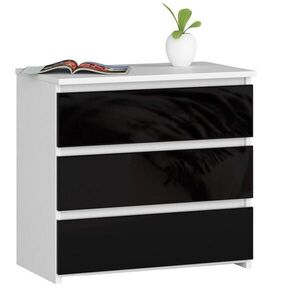 RAUMHIRSCH FURNITURE KOMODA bílá, černá lesklá 57/60/35 obraz