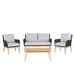 Beliani LOUNGE SADA 4-místná Akáciové dřevo Šedá Merano obraz