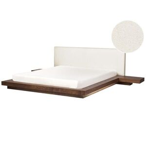 Beliani POSTEL s LED 180/200 cm MDF deska Hnědá Zen obraz