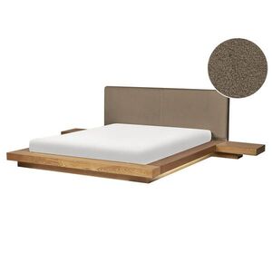 Beliani POSTEL s LED 160/200 cm MDF deska Světle hnědá Zen obraz