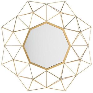 Beliani NÁSTĚNNÉ ZRCADLO zlaté geometrický Form 80/80 cm Gaillac obraz
