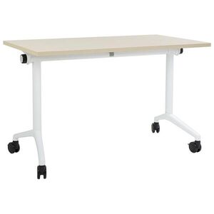 Beliani PSACÍ STŮL Skládací Světle hnědý 120/60 cm s kolečky Cavi obraz