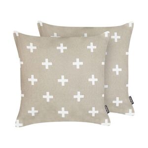 Beliani DEKORATIVNÍ polštář sada 2 ks Taupe 45/45 cm Velleia obraz