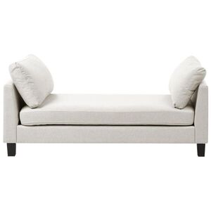 Beliani ČALOUNĚNÉ LEHÁTKO CHAISE LONGUE Látka Světle béžové Archiane obraz