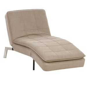 Beliani ČALOUNĚNÉ LEHÁTKO CHAISE LONGUE Látka Béžové Loiret obraz