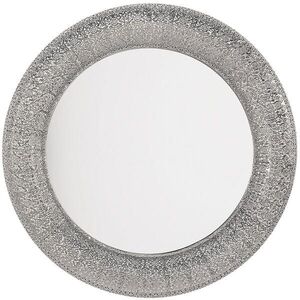 Beliani NÁSTĚNNÉ ZRCADLO stříbrné kulaté 80 cm Channay obraz