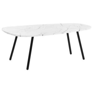 Beliani KONFERENČNÍ STOLEK Mramor Look bílý/černý oválný 100/60 cm Biddle obraz