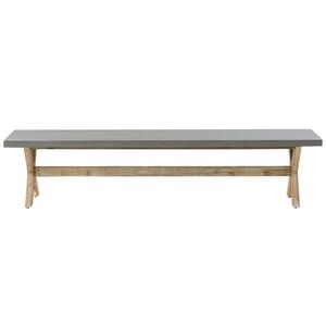 Beliani ZAHRADNÍ LAVICE Vláknocement/Akáciové dřevo šedá/světlejší Odstín dřeva 200 cm Olbia obraz