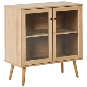 Beliani SIDEBOARD se skleněnými dveřmi 80 cm Světle hnědý Albany obraz
