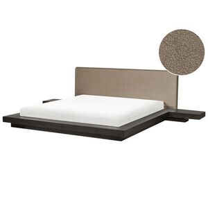 Beliani POSTEL s roštem 180/200 cm MDF deska Tmavě hnědá Zen obraz