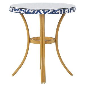 Beliani ZAHRADNÍ STŮL Ratan modrý/bílý 70 cm Rifreddo obraz