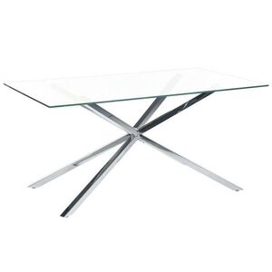 Beliani JÍDELNÍ STŮL 160/90/75 cm Stříbrně zbarvený, Průhledný Obdélníkový Cora obraz