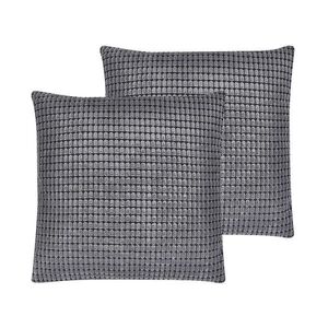 Beliani DEKORATIVNÍ POLŠTÁŘ sada 2 ks Tmavě šedý 45/45 cm Aspidistra obraz