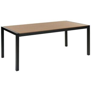 Beliani ZAHRADNÍ STŮL Hliník světle hnědý/černý 180/90 cm Vernio obraz