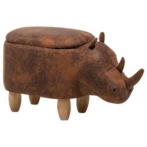 Beliani STOLIČKA VE TVARU ZVÍŘÁTKA Světle hnědá Rhino obraz