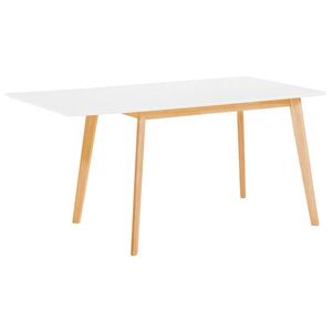 Beliani JÍDELNÍ STŮL 120-155/80/75 cm Bílý, Světle hnědý Obdélníkový Medio obraz