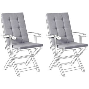 Beliani SEDACÍ polstrování sada 2 ks Světle šedé 42/95 cm Maui Premium obraz